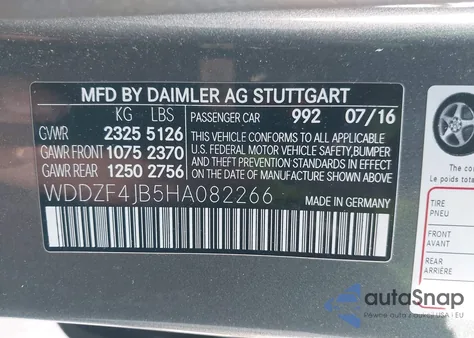 2017 Mercedes-Benz E 300 from USA, damaged, VIN WDDZF4JB5HA082266